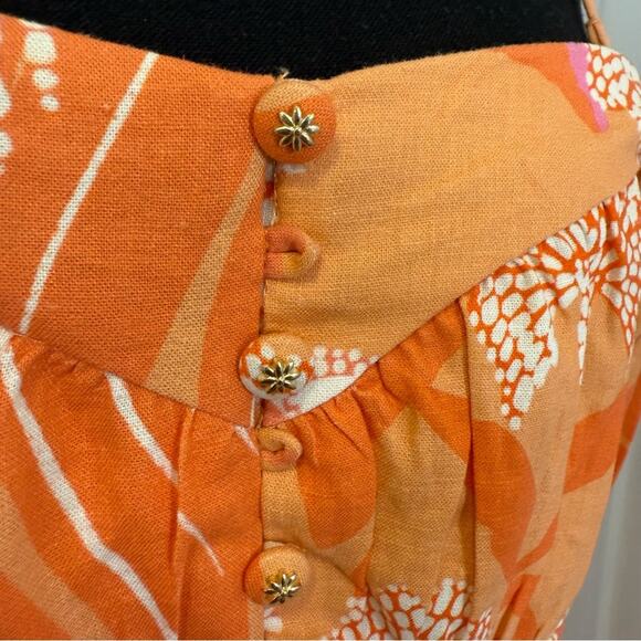 Farm Rio x Anthropologie Linen Blend Strapless Drop-Waist Maxi Dress - Picture 4 of 12